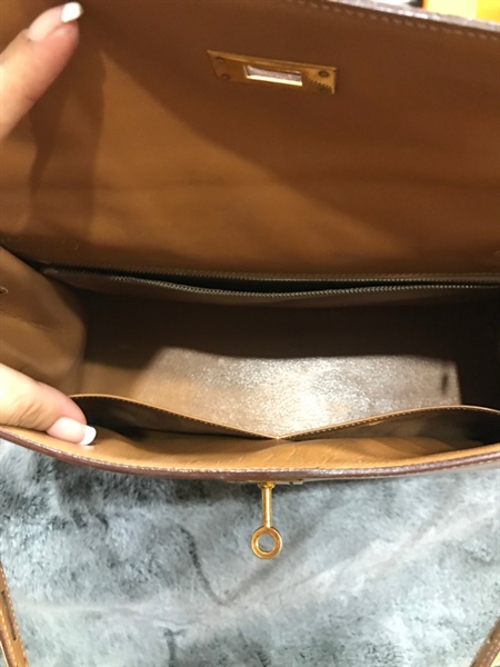 Túi Hermes nâu ổ chìa 23cm KG+