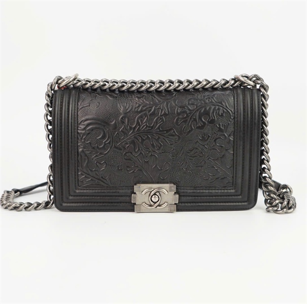 Túi Chanel boy đen in hình (10218184) sz25++