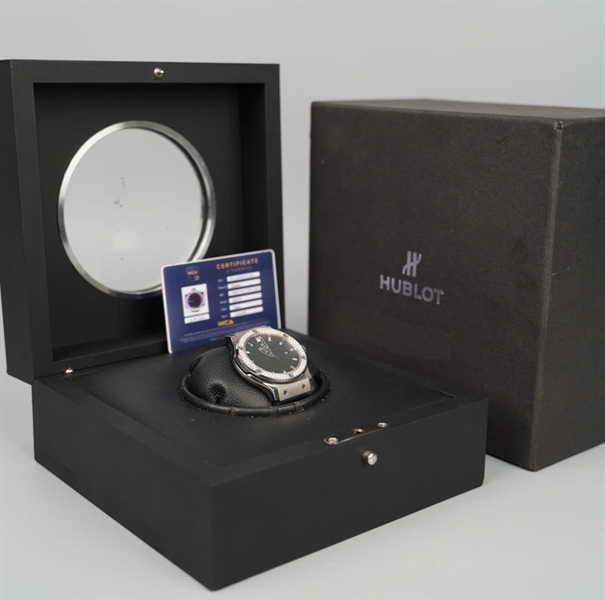 Đồng hồ Hublot mặt tròn quai đen 926111 sz40 (HC) KG+