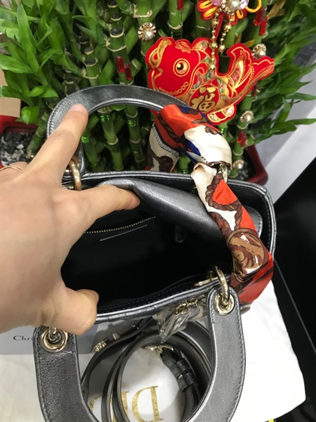 Túi Lady Dior Xám Bạc KG+