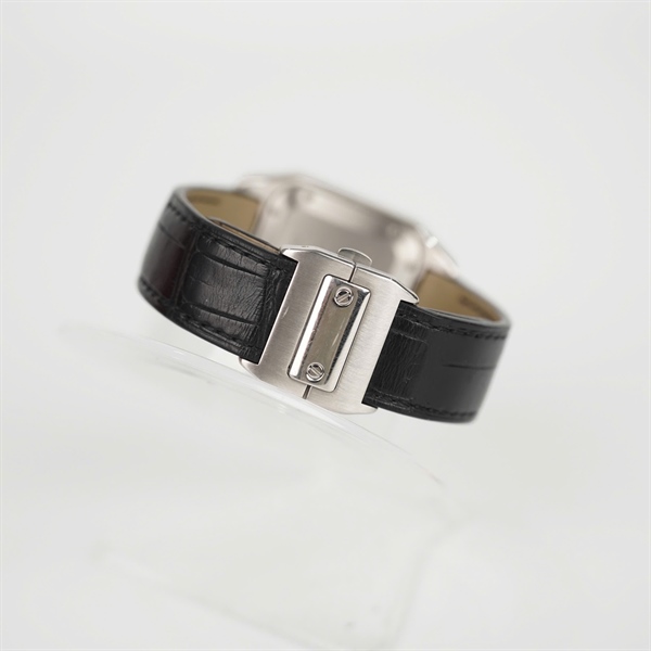 Đồng hồ Cartier mặt vuông đính đá quai đen (791341SX) sz32 (HC) KG+