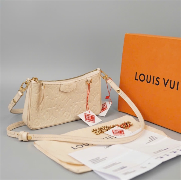 Túi LV hoa trắng da bê 2 strap sz20 KG+