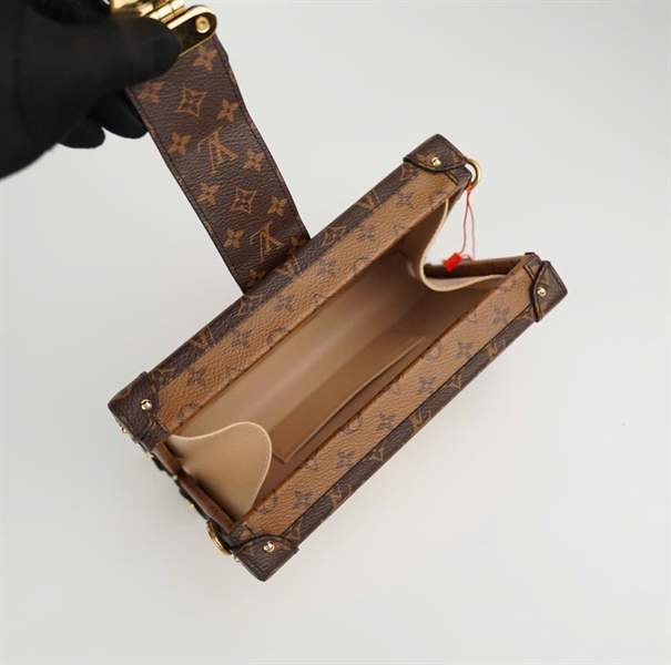 Túi LV trunk hoa nâu viền nâu size 20 +