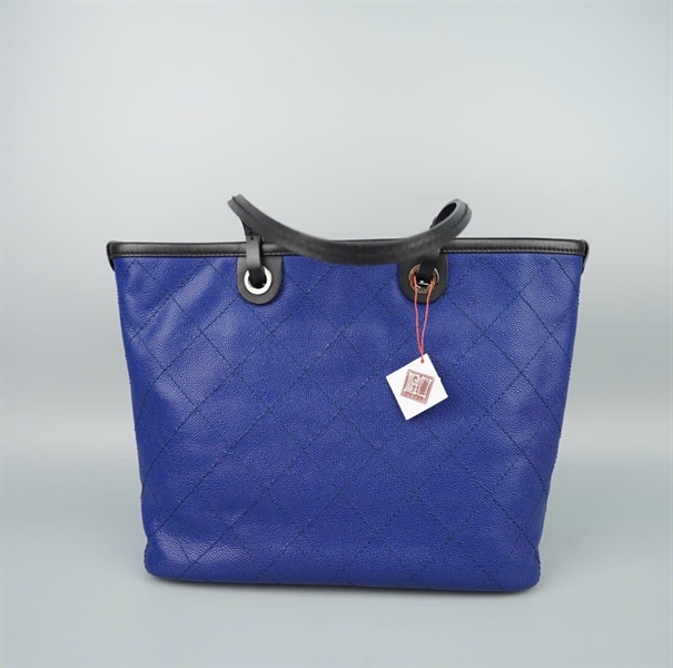 Túi Chanel tote xanh (19254692) kèm ví có lót form sz34 KG+