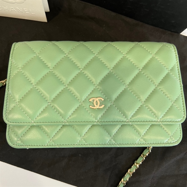 Túi Chanel Woc xanh mint +