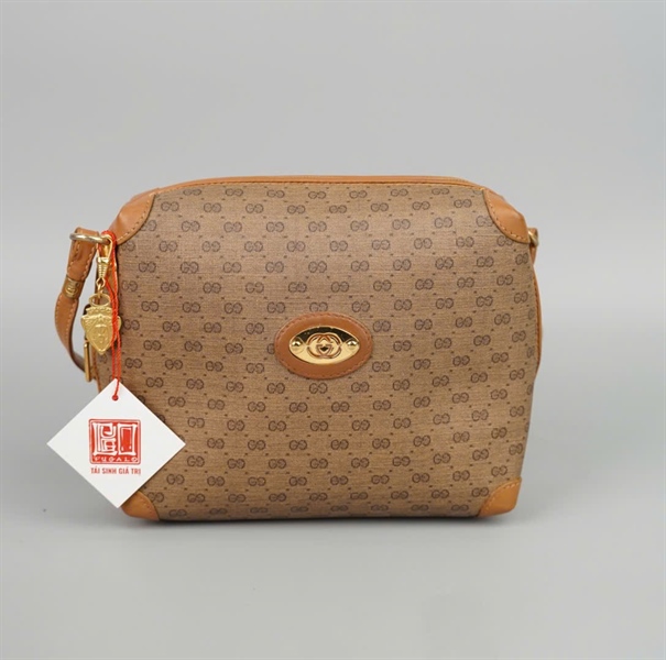 Túi GG chữ nhật màu nâu (007394916) sz18 (HV) KG+