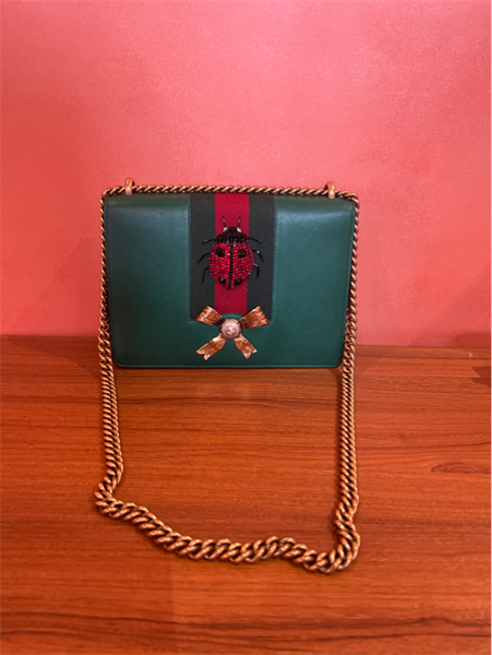 Túi Gucci xanh nơ vàng +