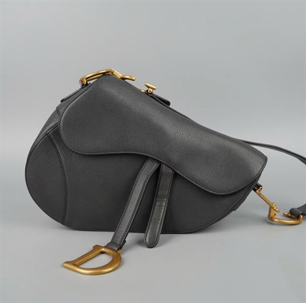 Túi Dior Saddle xám đen sz24 (BMC) KG+