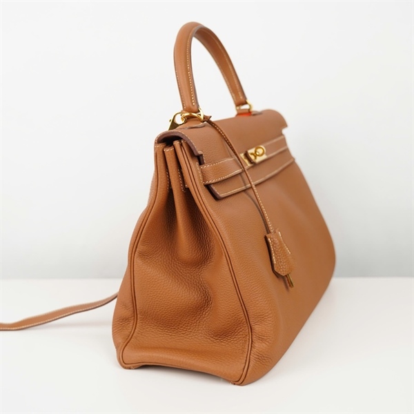 Túi Hermes Kelly nâu kèm ổ + 2 chìa sz35 (BQ) KG+