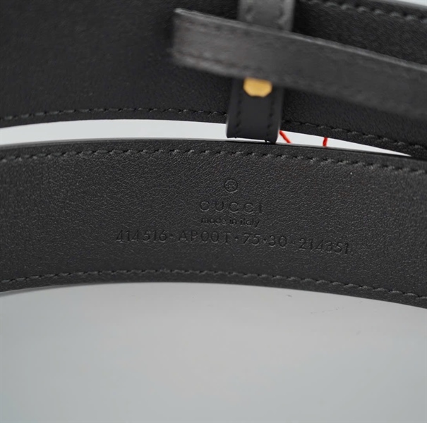 Thắt lưng GG đen khóa vàng bản 3cm dài 90cm (ALT) KG+