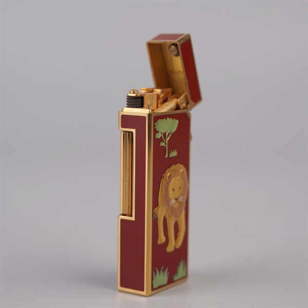 Bật lửa Dunhill đỏ hình sư tử KG+