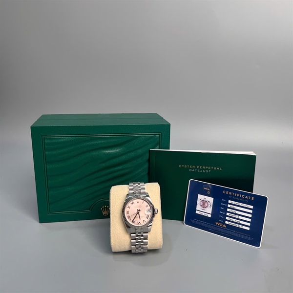 Đồng hồ Rolex mặt tròn hồng quai bạc (178274) (HC) +