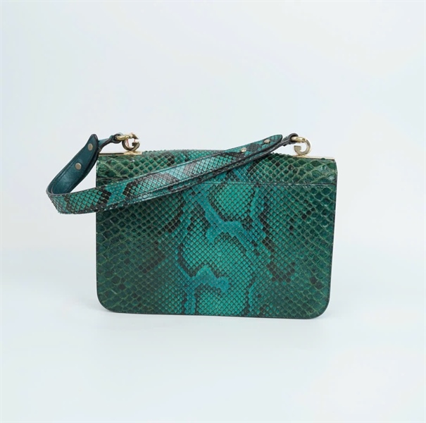 Túi GG handle da trăn màu xanh (277522525040) sz26 (BQ) KG+