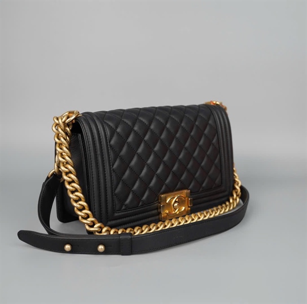 Túi Chanel Boy đen (T2H0U05) sz25 (BQ) KG+
