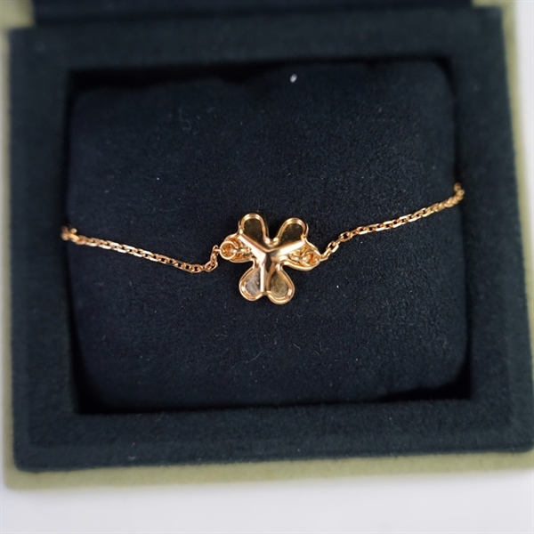 Vòng tay Van Cleef vàng đính đá xanh (JD434882) (LN) KG+