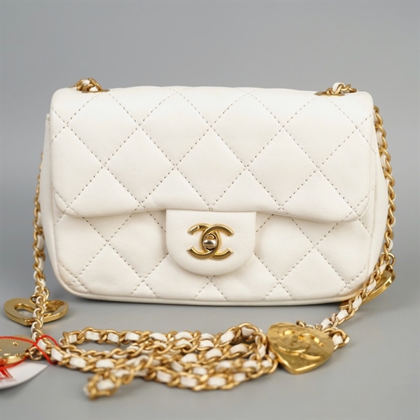 Túi Chanel Classic trắng (KX0N4CP2) sz18 (BQ) KG+