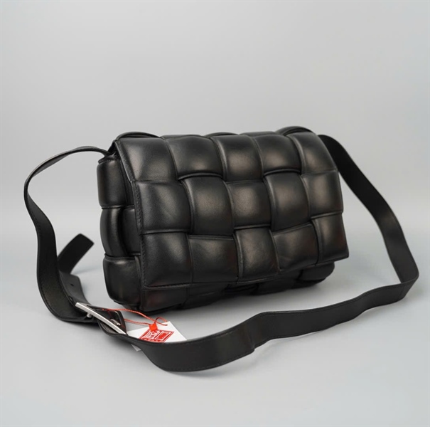 Túi Bottega đan ô vuông đen (B09115618K) sz25 +