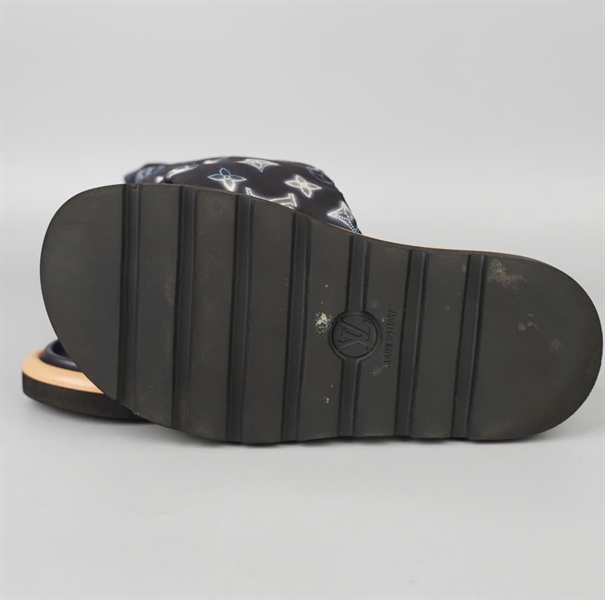 Dép LV xanh hoa trắng sz38 KG+