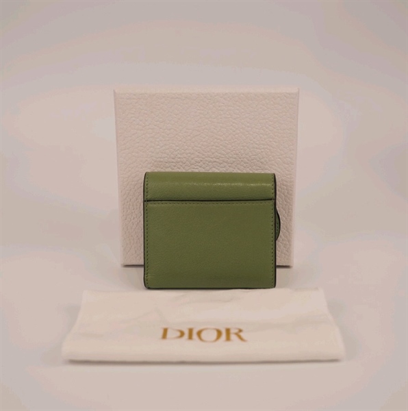 Ví Dior gập 3 màu xanh ngọc KG+