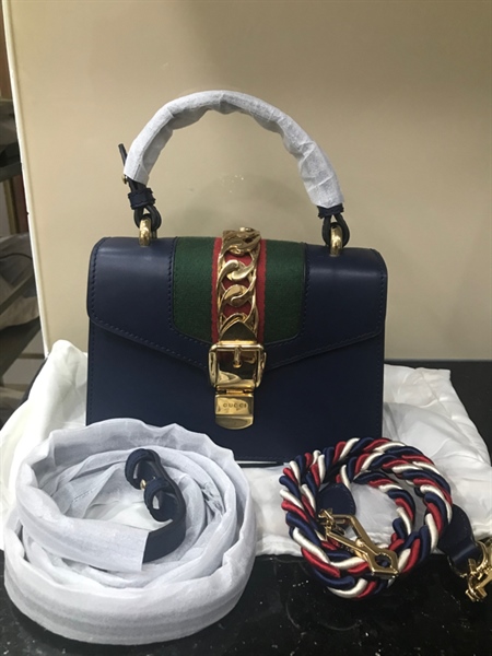 Túi GG Xanh Than Phối Đỏ Xanh Rêu+