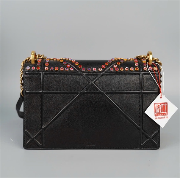 Túi Dior Woc đen đính charm (13-BO-0126) sz25 (LTB) KG+