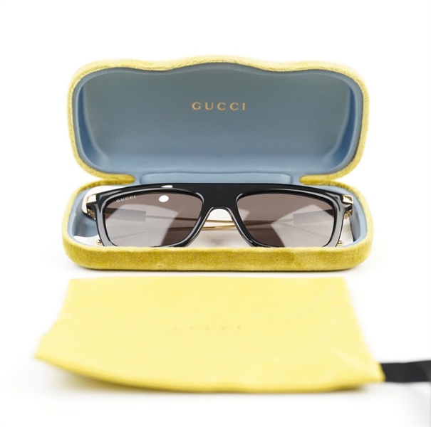 Kính GG viền đen gọng vàng KG+