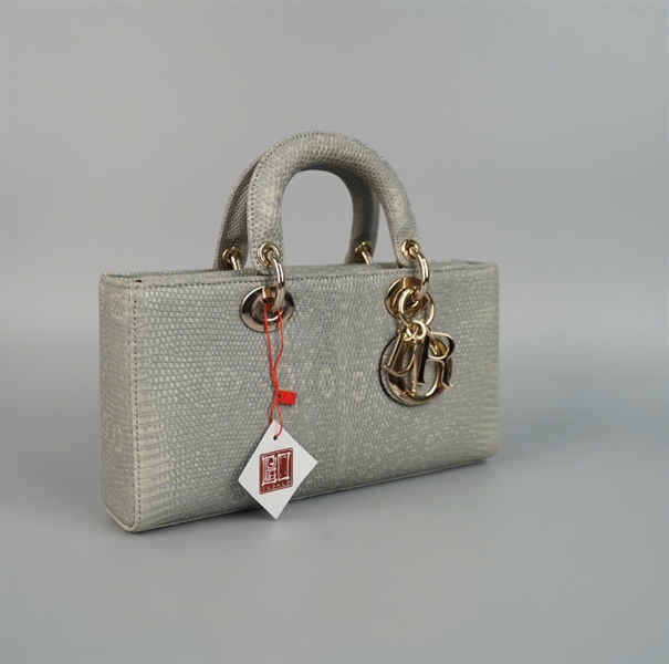 Túi Dior Joy xanh xám da trăn 2 strap (02-MA-0232) sz26 (HC) +