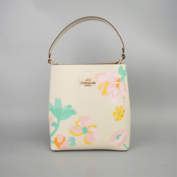 Túi Coach Bucket màu trắng sz24 +