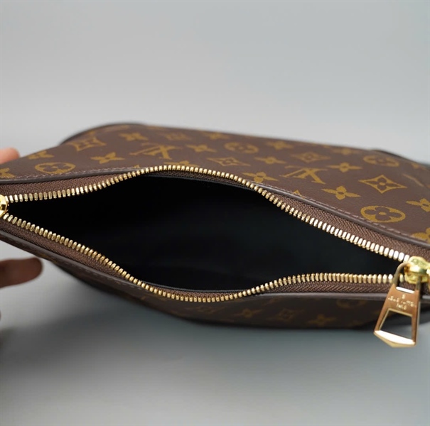 Túi LV Boulogne hoa nâu viền đen 2strap sz24 (A-T) KG+