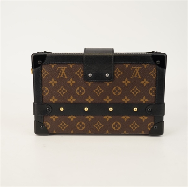 Trunk LV hoa nâu viền đen sz 20cm (HC)+