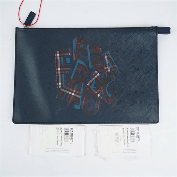 Túi Salvatore Clutch xanh in chữ (GJ-660428) sz25 (TH) KG+
