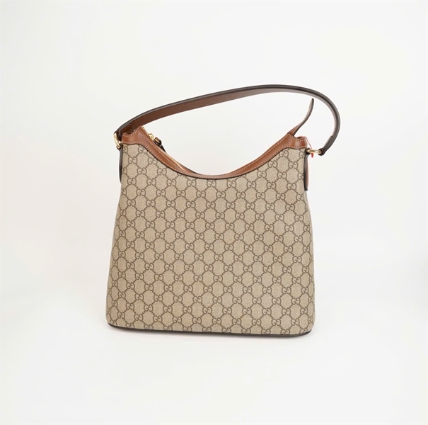 Túi GG Hobo xám có ngăn nhỏ màu nâu size 33 (BQ) KG+