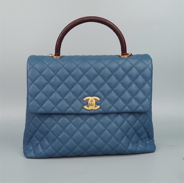 Túi Chanel handle xanh (24263799) sz32 (ALT-TAG) KG+