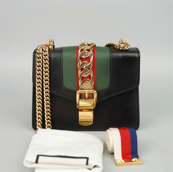 Túi GG Sylvie đen (431666493075) sz18(BMC)+
