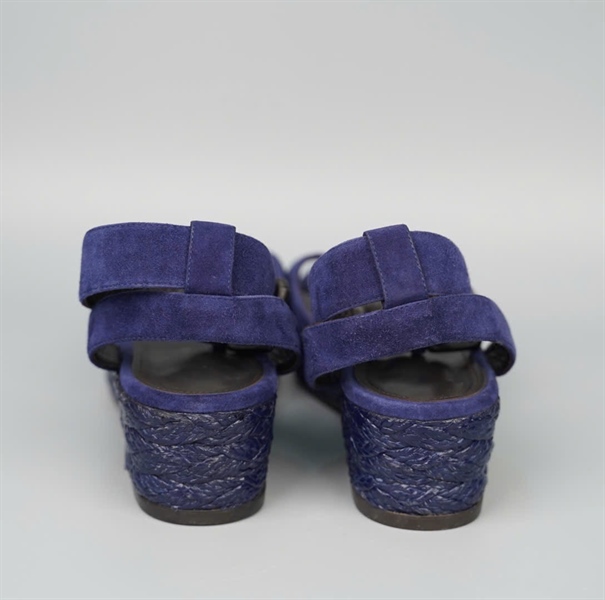 Giày Bottega màu xanh đen sz37.5 cao 5p KG+