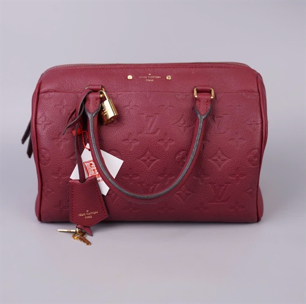 Túi LV Speedy đỏ kèm ổ + 2 chìa sz25 KG+