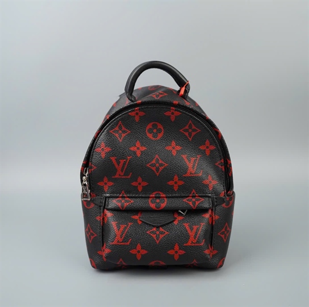 Balo LV nền đen hoa đỏ (FL4136) 2 strap (PN) +