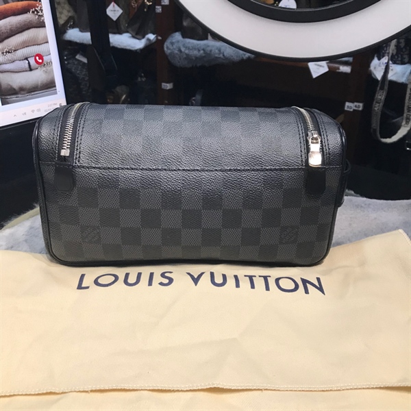 Túi LV ô vuông xanh đen 24cm+