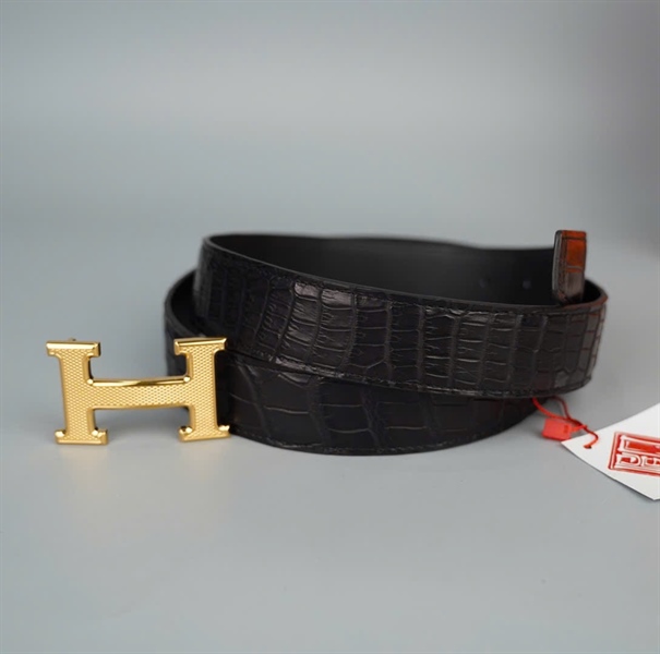 Thắt lưng Hermes đen bản 3cm dài 105cm (BQ) KG+