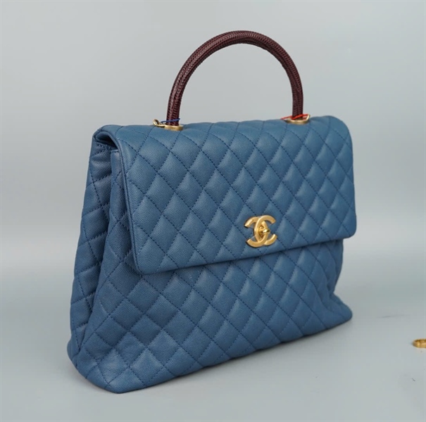 Túi Chanel handle xanh (24263799) sz32 (ALT-TAG) KG+
