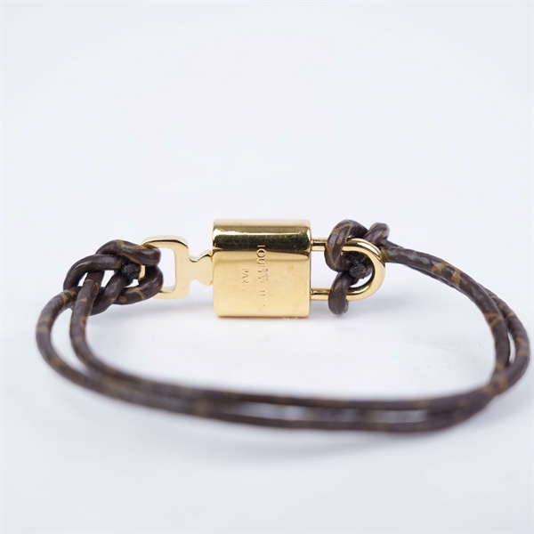 Vòng tay LV hoa nâu ổ khóa vàng (A-T) KG+