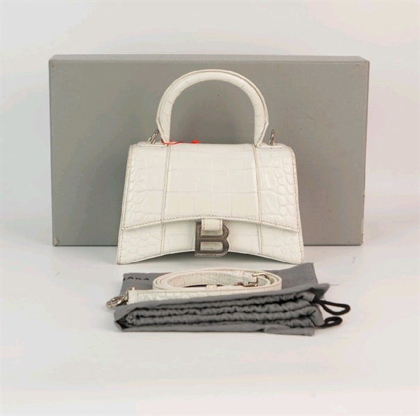 Túi Balenciga Hourglass trắng size 16 cm - TB +