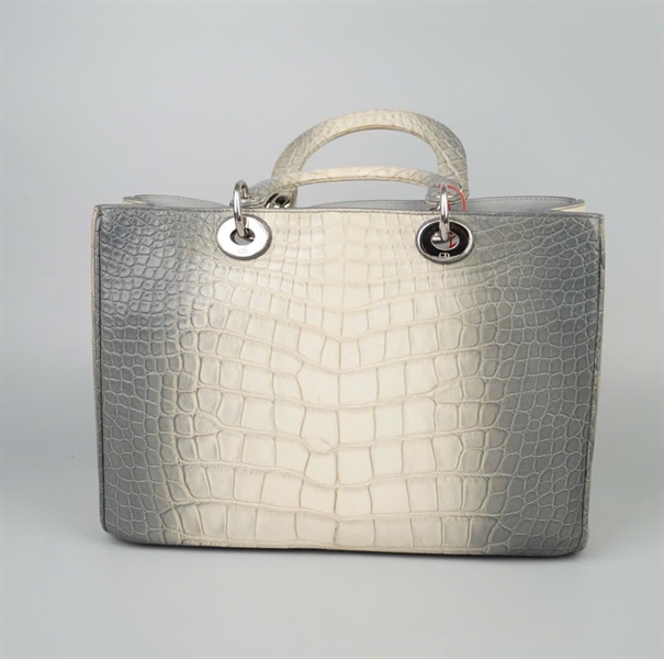 Túi Dior Handle xám da cá sấu có lót form kèm ví( 09-MA-0194) sz32 KG+