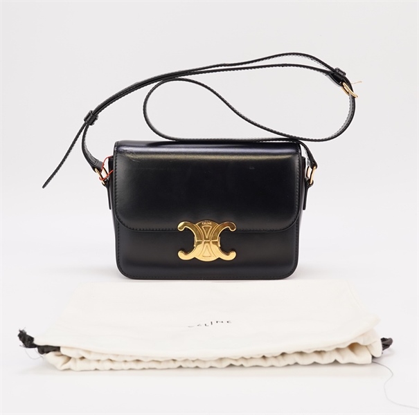 Túi Celine Triomphe da đen size 17cm +