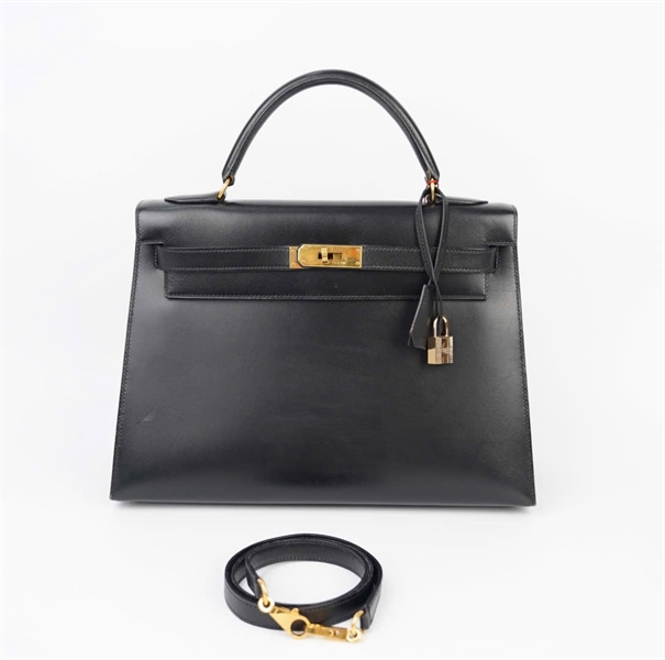 Túi Hermes đen khóa mạ vàng 24k (ổ + chìa) (Circle V (1992)) KG+