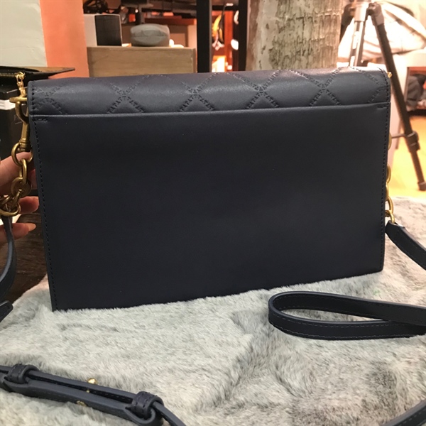 Túi Tory Burch xanh đen khóa vàng ++