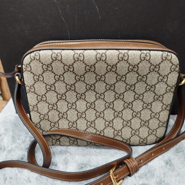 Túi GG chữ nhật xám phối nâu ++