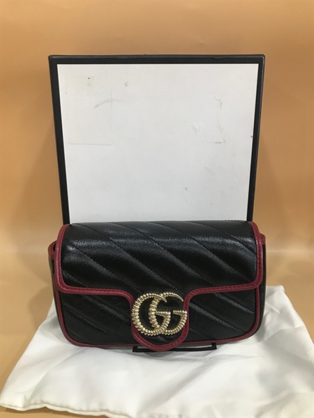 Túi GG Đen Viền Đỏ 17cm+