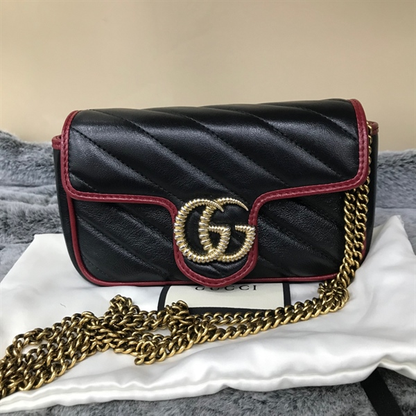 Túi GG Đen Viền Đỏ 18cm+