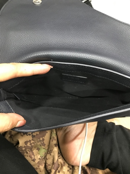 Túi Dior yên ngựa xám đen KG+